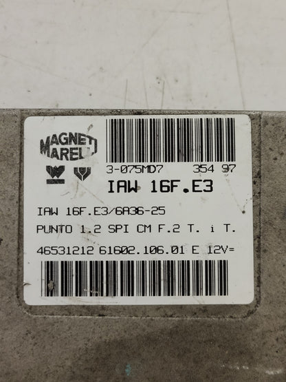 FIAT PUNTO 1.2 ECU / IAW 16F.E3 / 46531212 / 61602.106.01 / MAGNETI MARELLI - D38-13 - 2