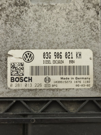 VW GOLF ECU / 03G906021KH / 0281013226 / EDC16U34 / BOSCH - D38-14 - 2