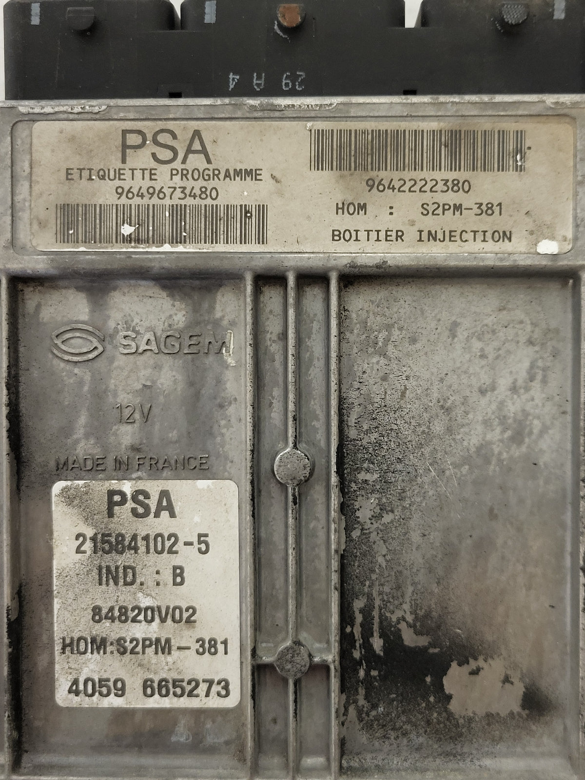 CITROEN PEUGEOT ECU / 21584102-5 / 9649673480 / 9642222380 / S2PM-381 - D38-19 - 2