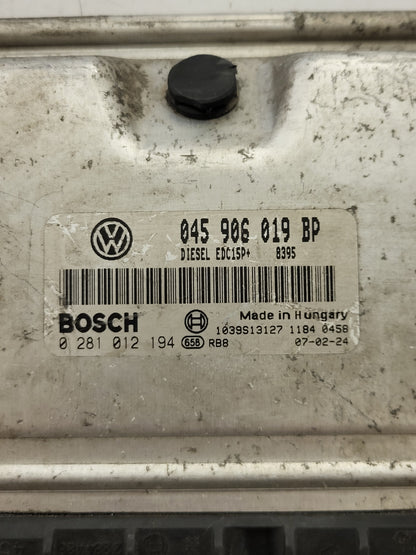 VOLKSWAGEN POLO 9N3 ECU / 045906019BP / 0281012194 / EDC15P+ / BOSCH 045906019 - D38-23 - 2
