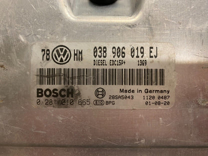 VW ŠKODA VAG ECU / 038906019EJ / 0281010665 / EDC15P+ / 28SA5043 / 038906019-